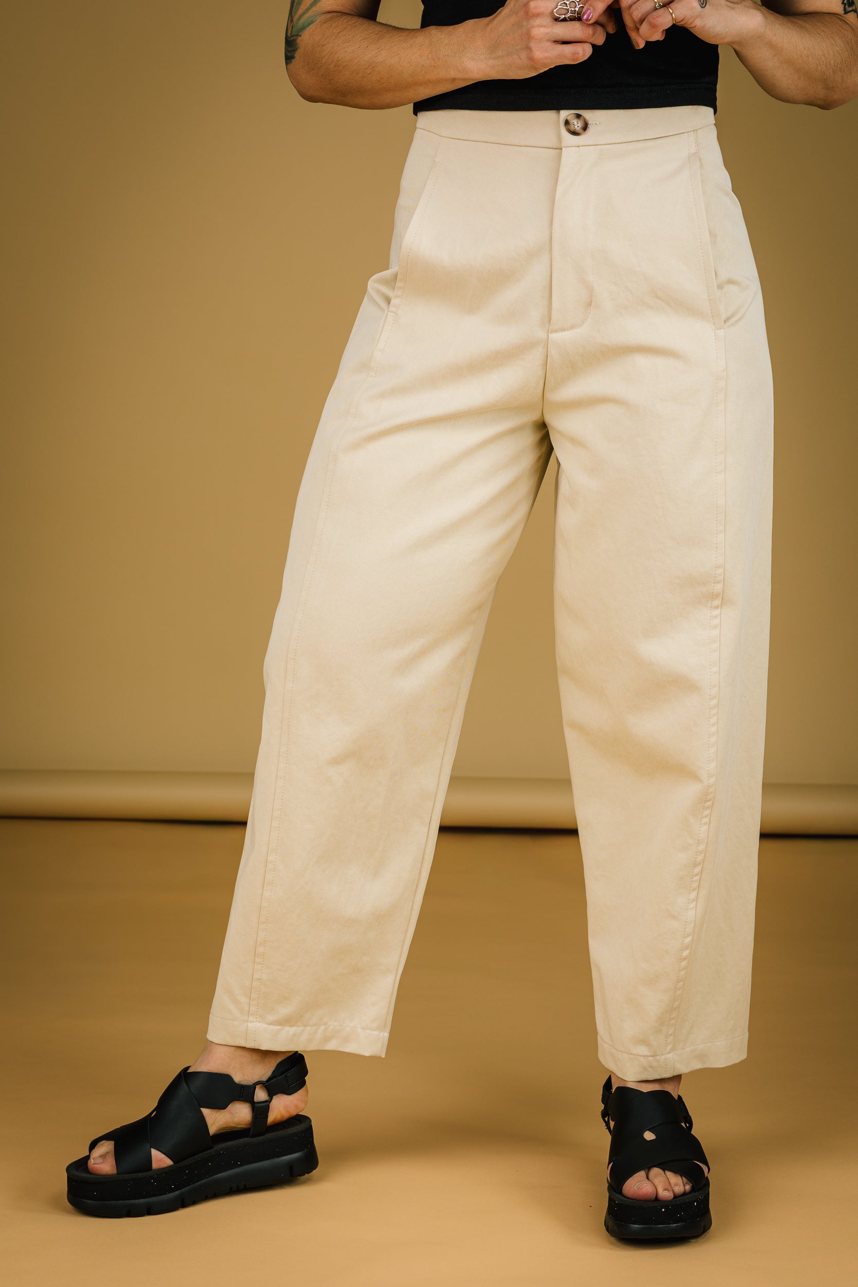 Pantalon Barrel ivoire Mercedes Morin - Vue de dos