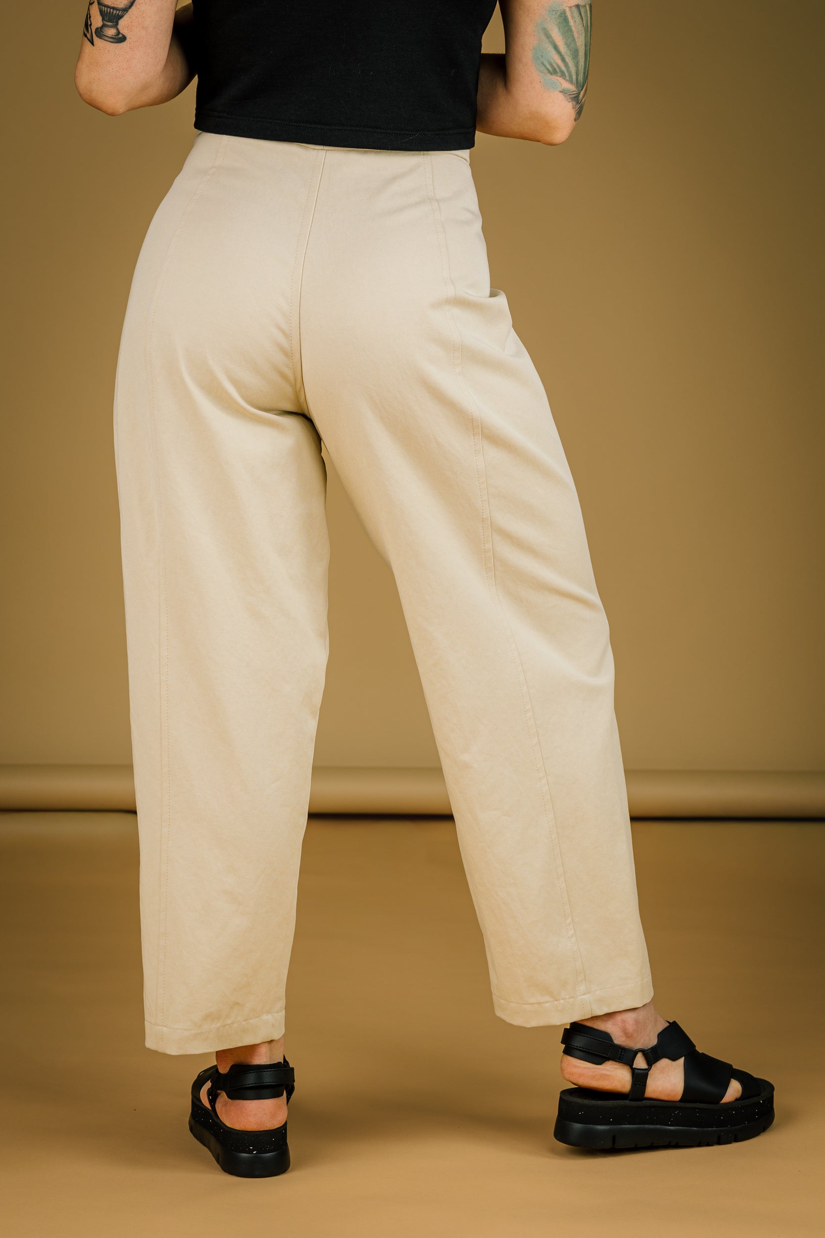 Pantalon Barrel ivoire Mercedes Morin - Detail tissu