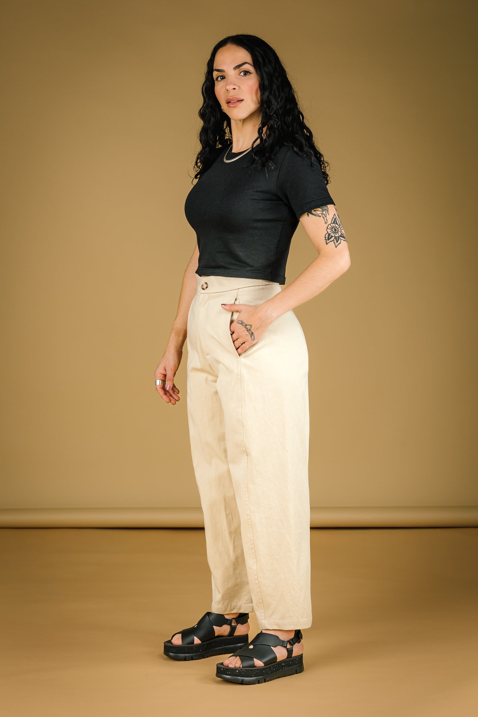 Pantalon Barrel ivoire Mercedes Morin - Porte