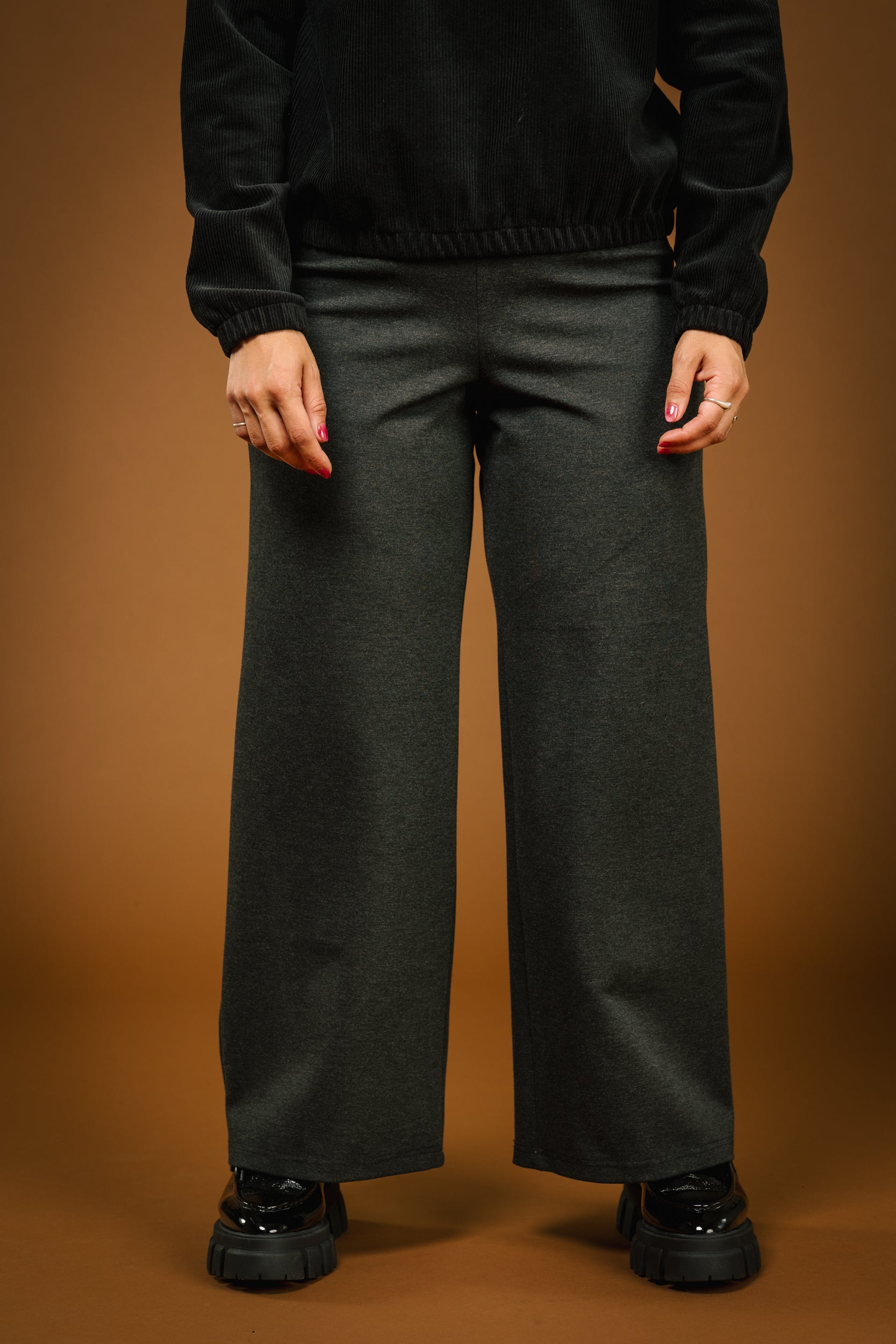 Pantalon Flare gris Mercedes Morin - Vue complete