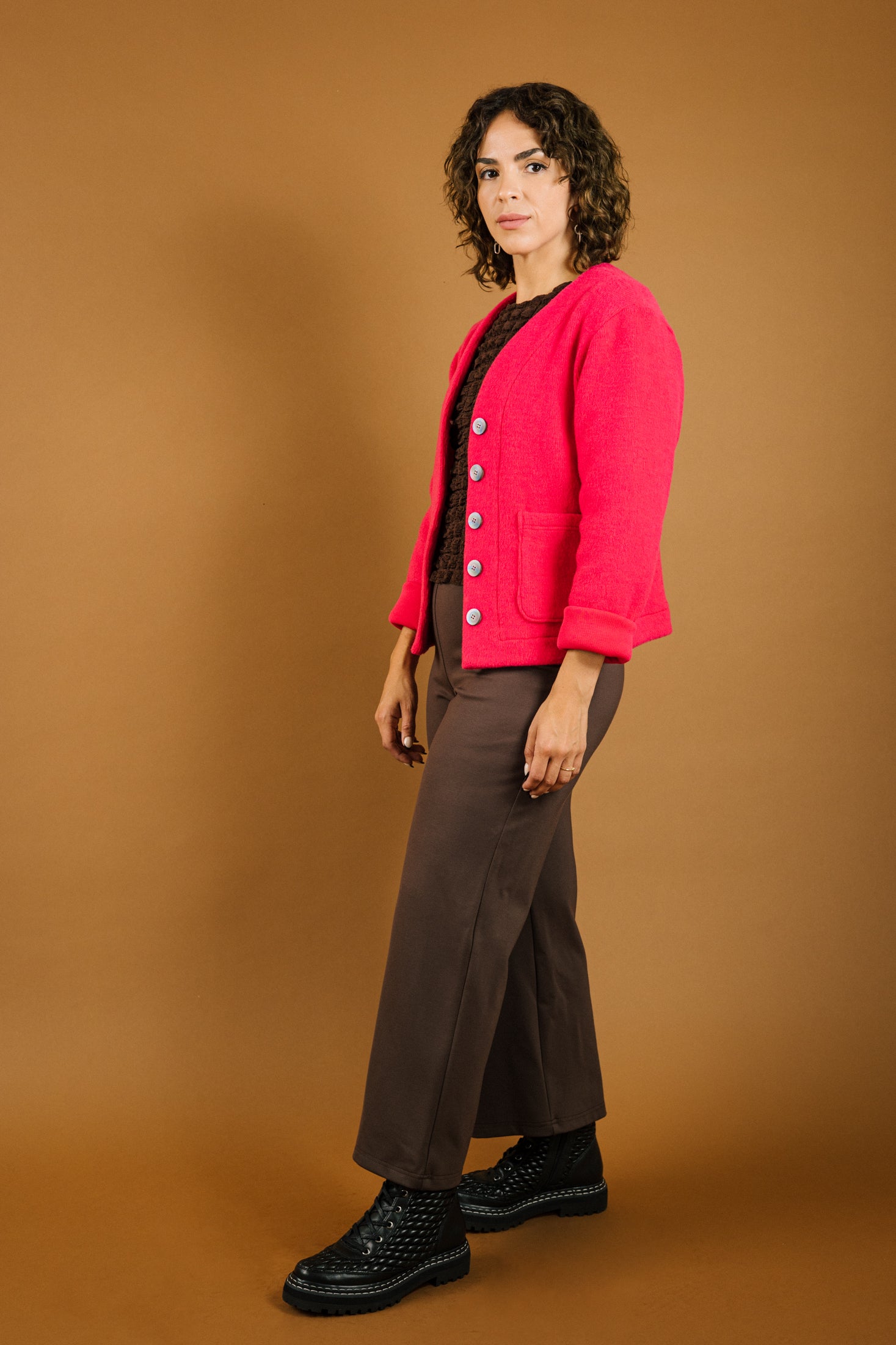 Pantalon Flare chocolat Mercedes Morin - Detail