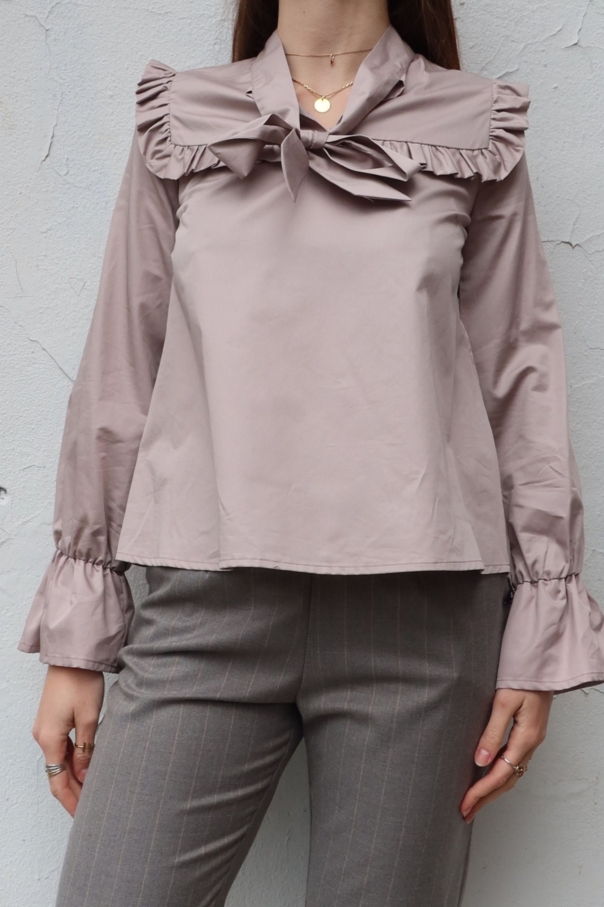 Haut rose avec plastron - Annabelle