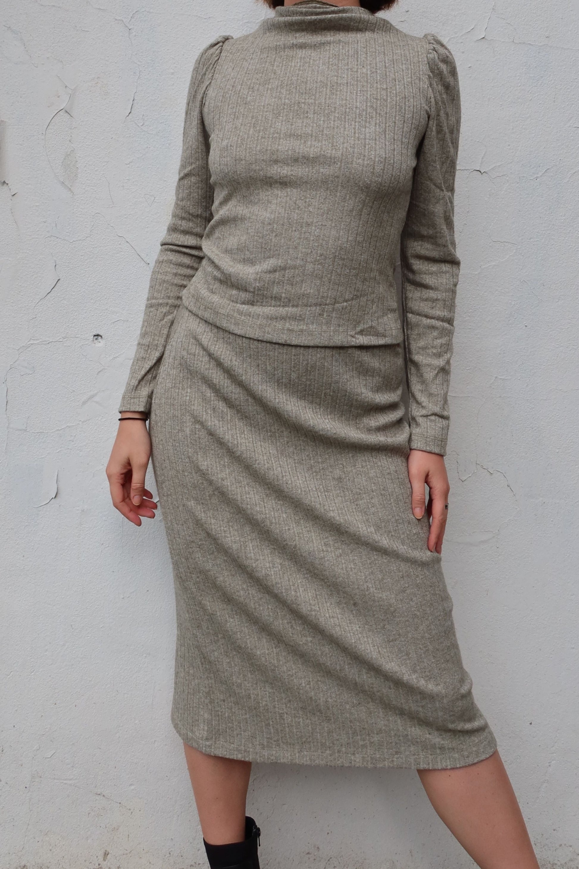 Jupe droite verte et taille haute - Gaya