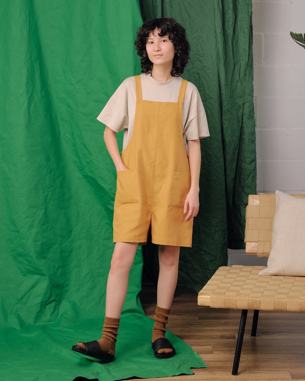 Salopette short rose
