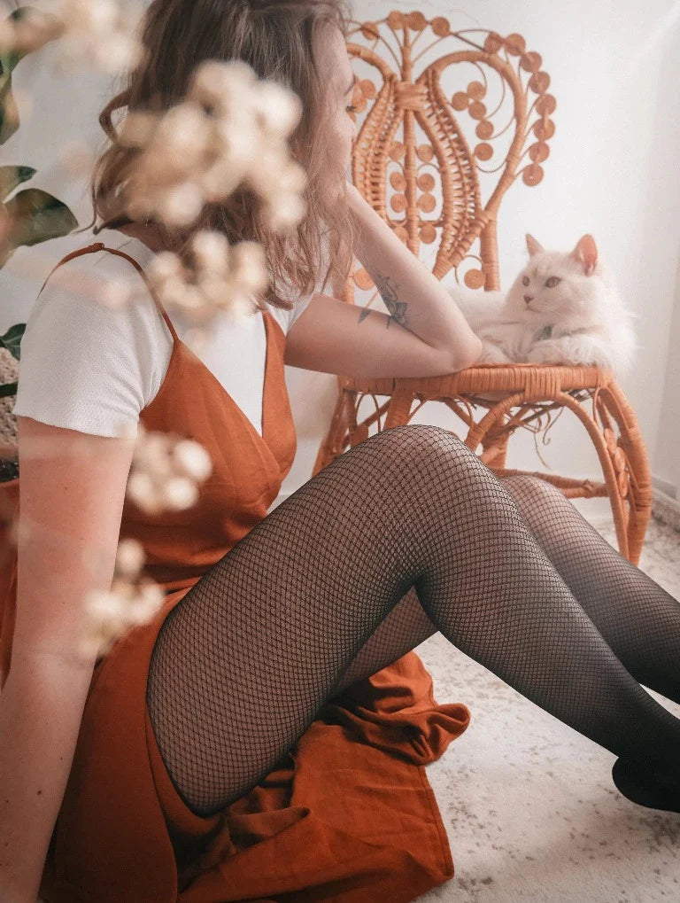 Collants en Résille avec Couture Arrière