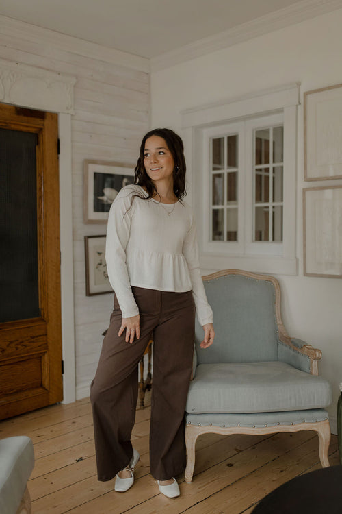 Pantalon à pinces brun