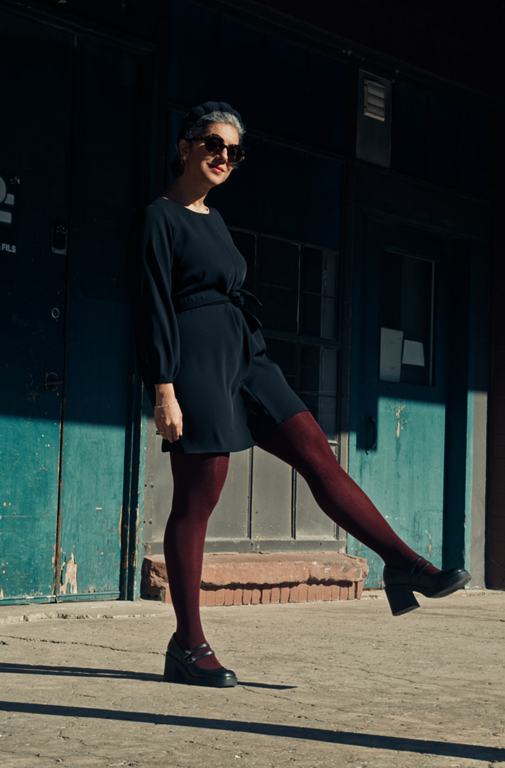 Collants chauds en lyocell 80D bordeaux