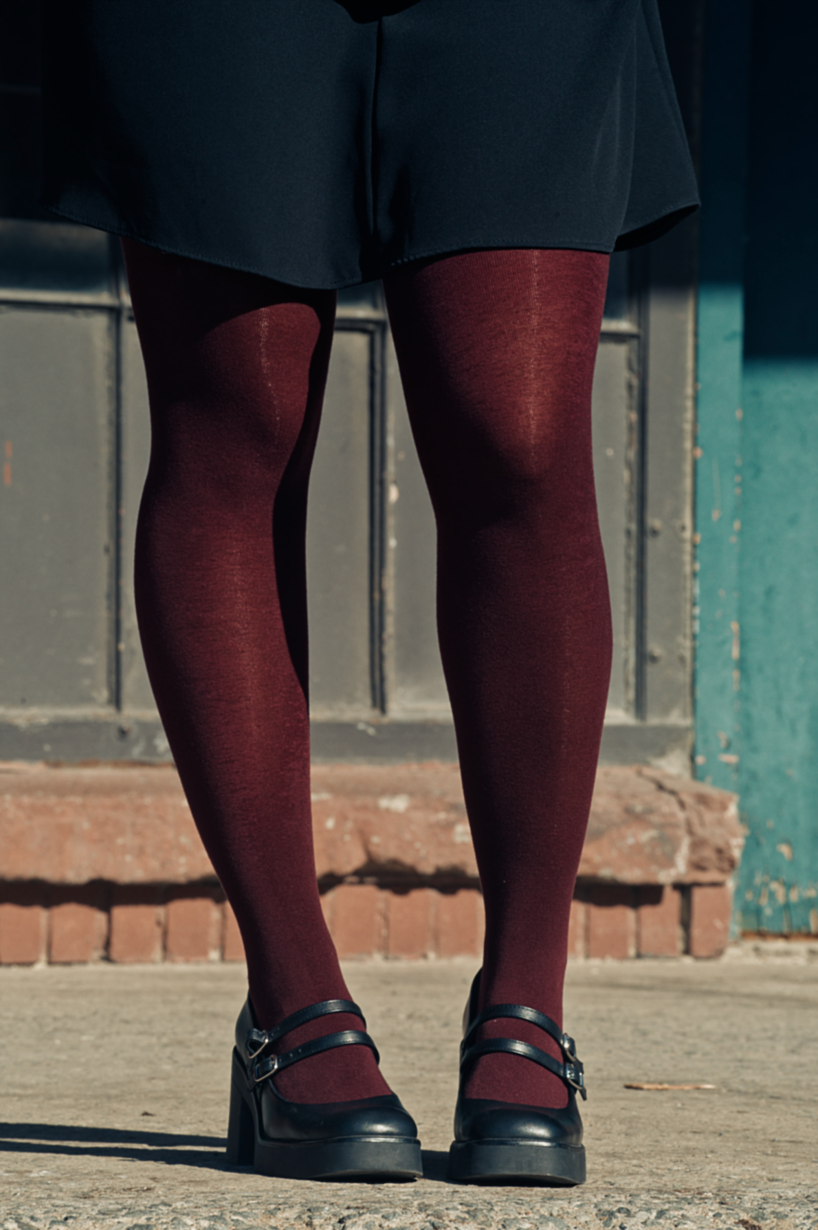 Collants chauds en lyocell 80D bordeaux