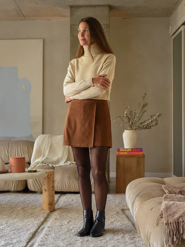 Jupe Clara Cognac Corduroy