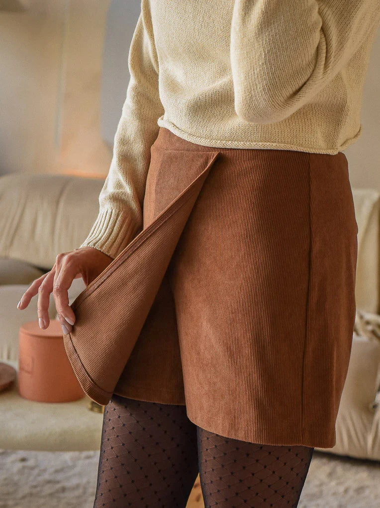 Jupe Clara Cognac Corduroy