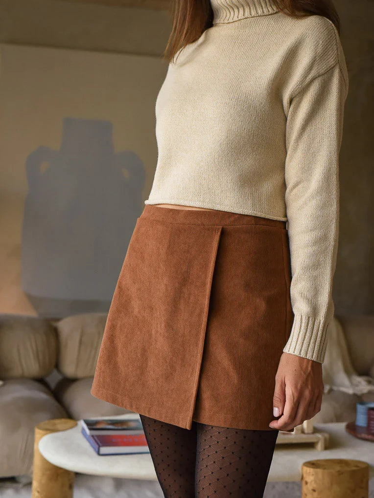 Jupe Clara Cognac Corduroy