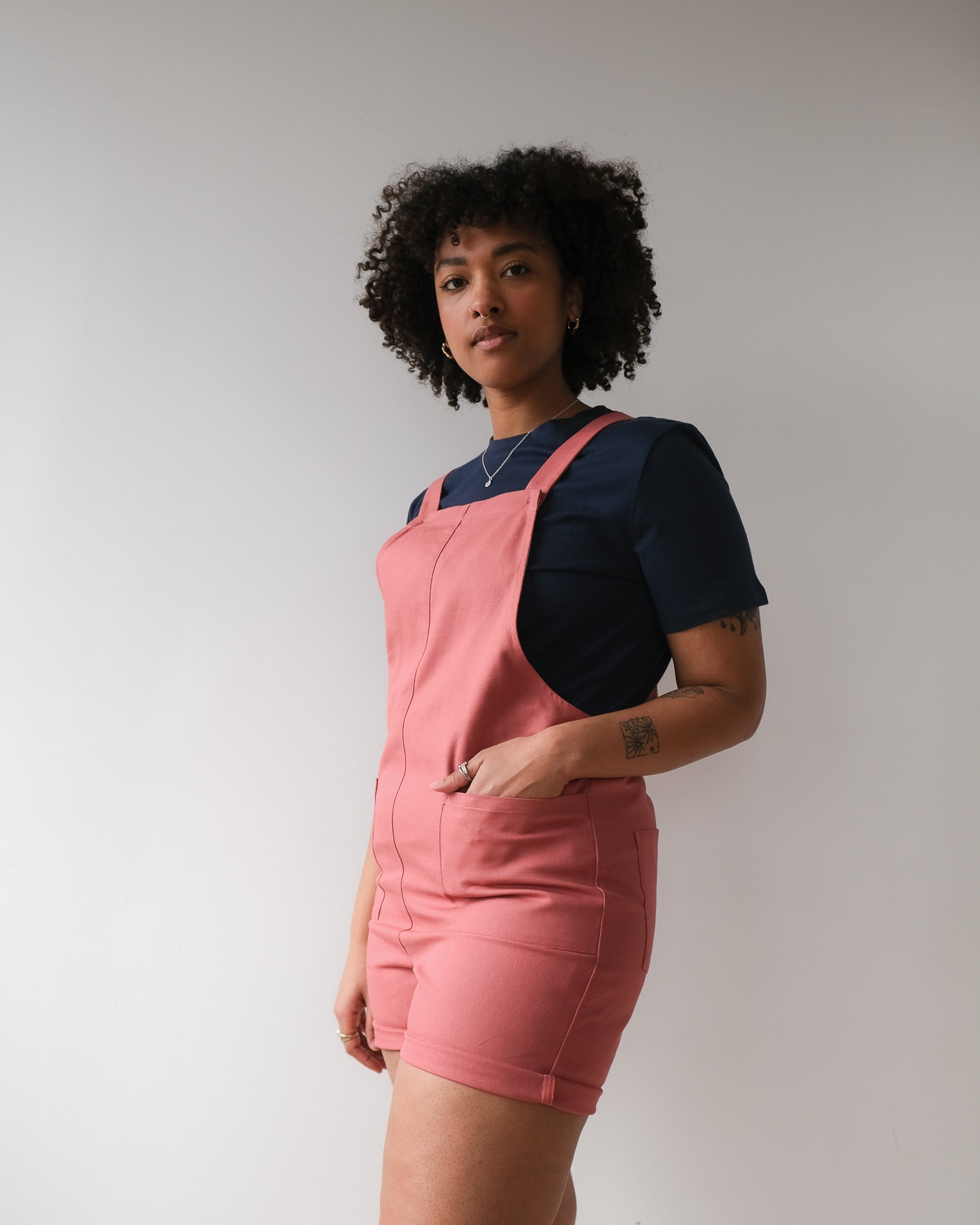 Salopette short rose