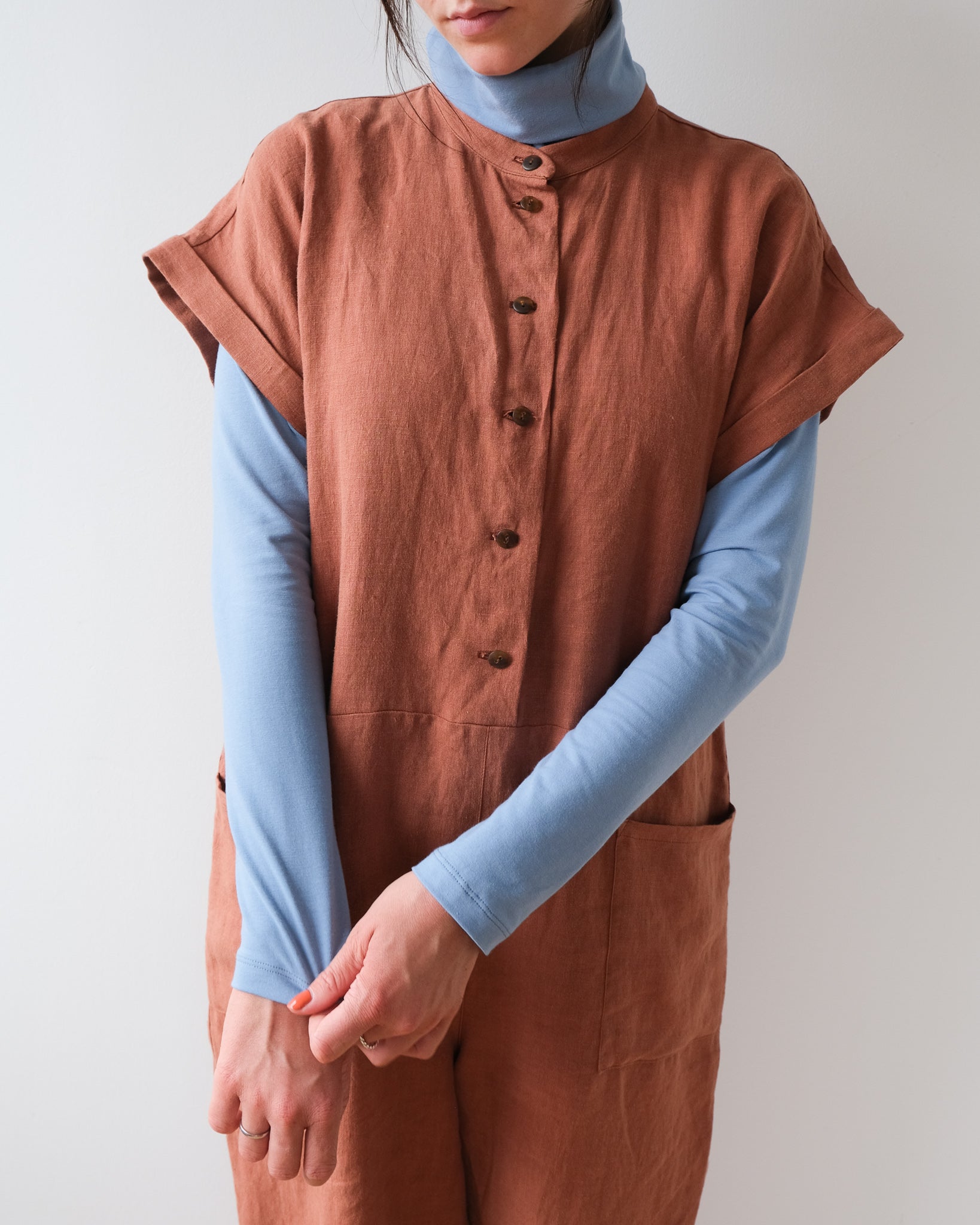 Col roulé bleu baltique