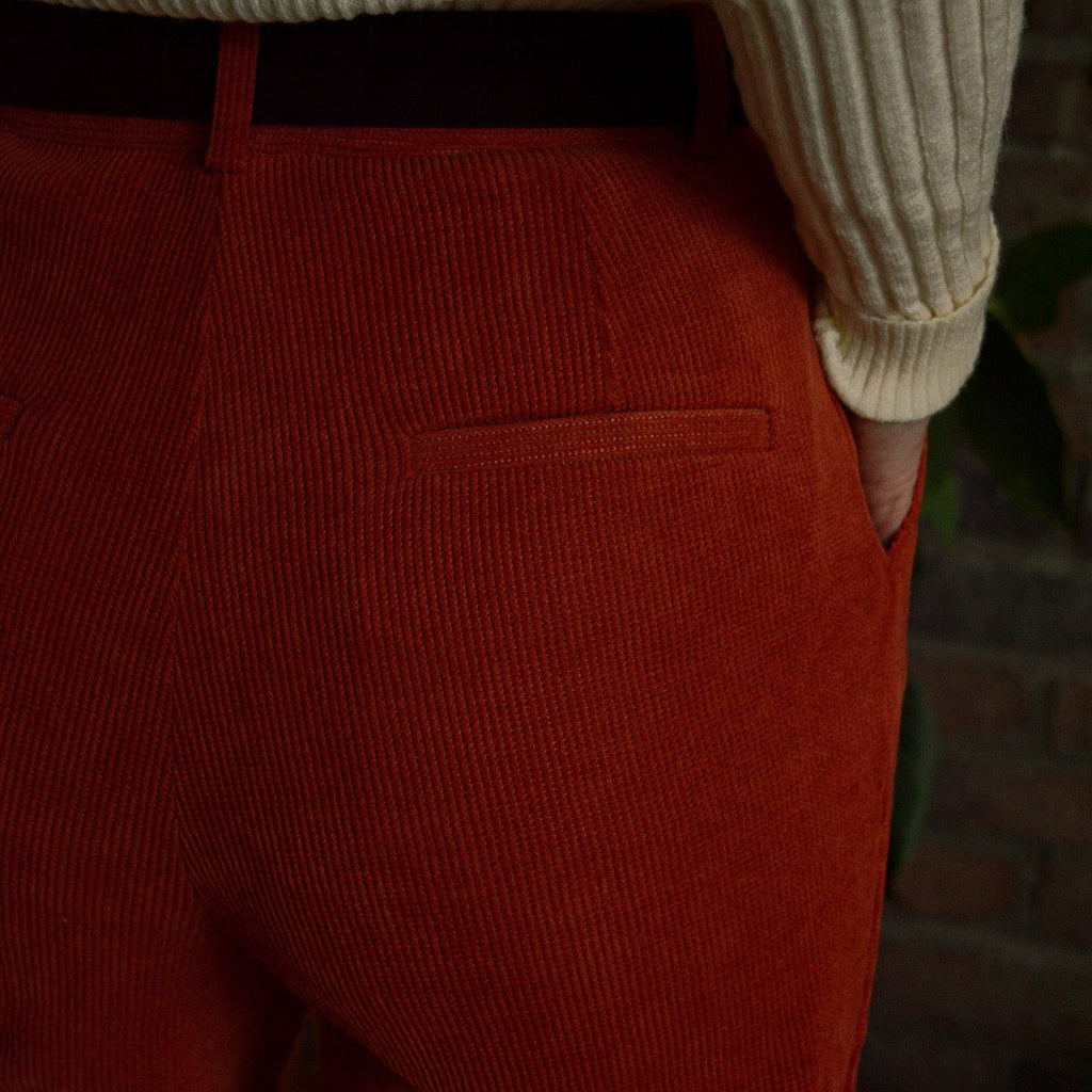 Pantalon Velours Côtelé 7/8 - Orange