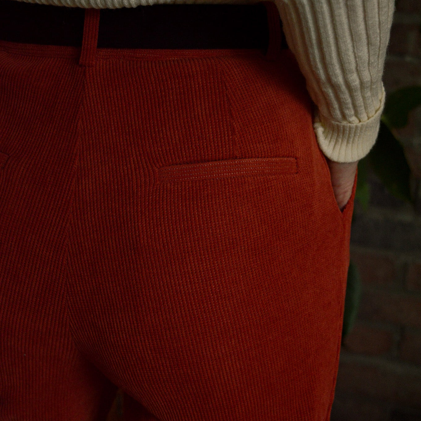 Pantalon Velours Côtelé 7/8 - Orange