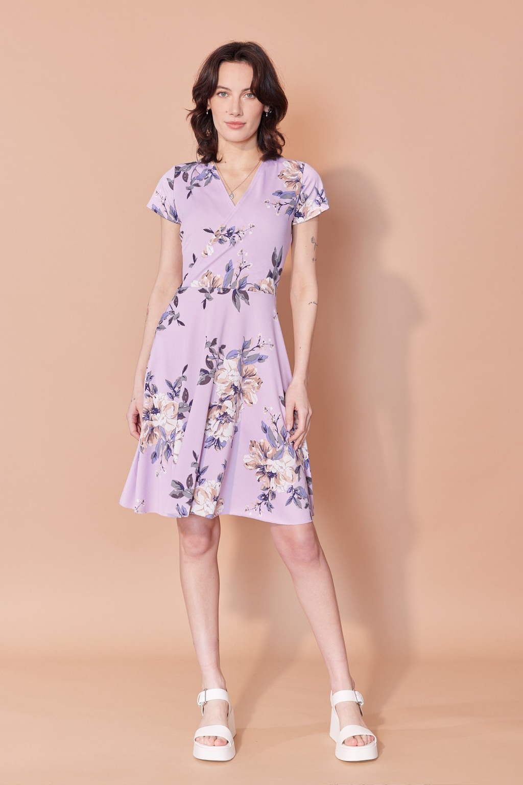 Robe Joséphine - Fleuri fond lilas
