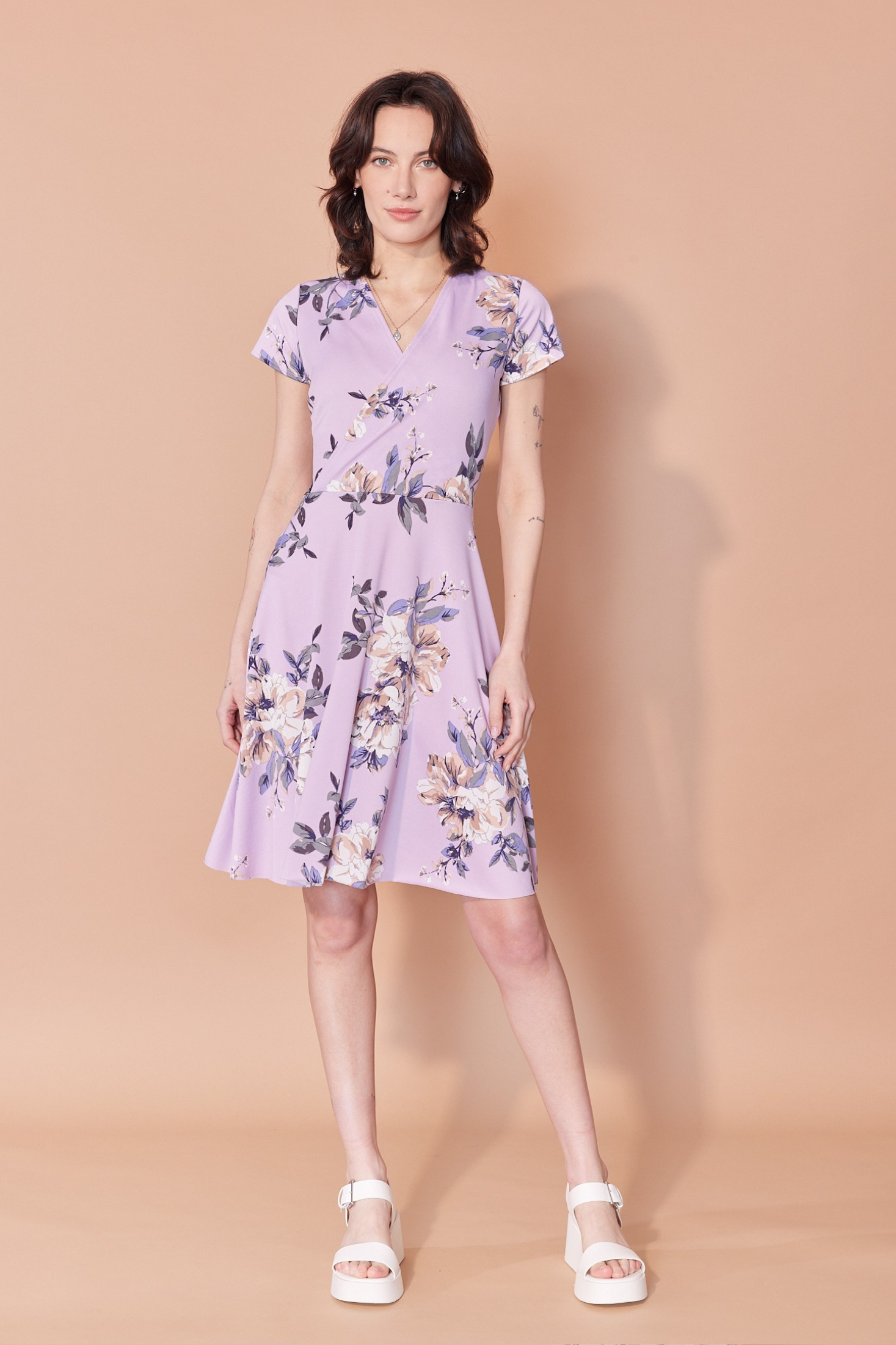 Robe Joséphine - Fleuri fond lilas