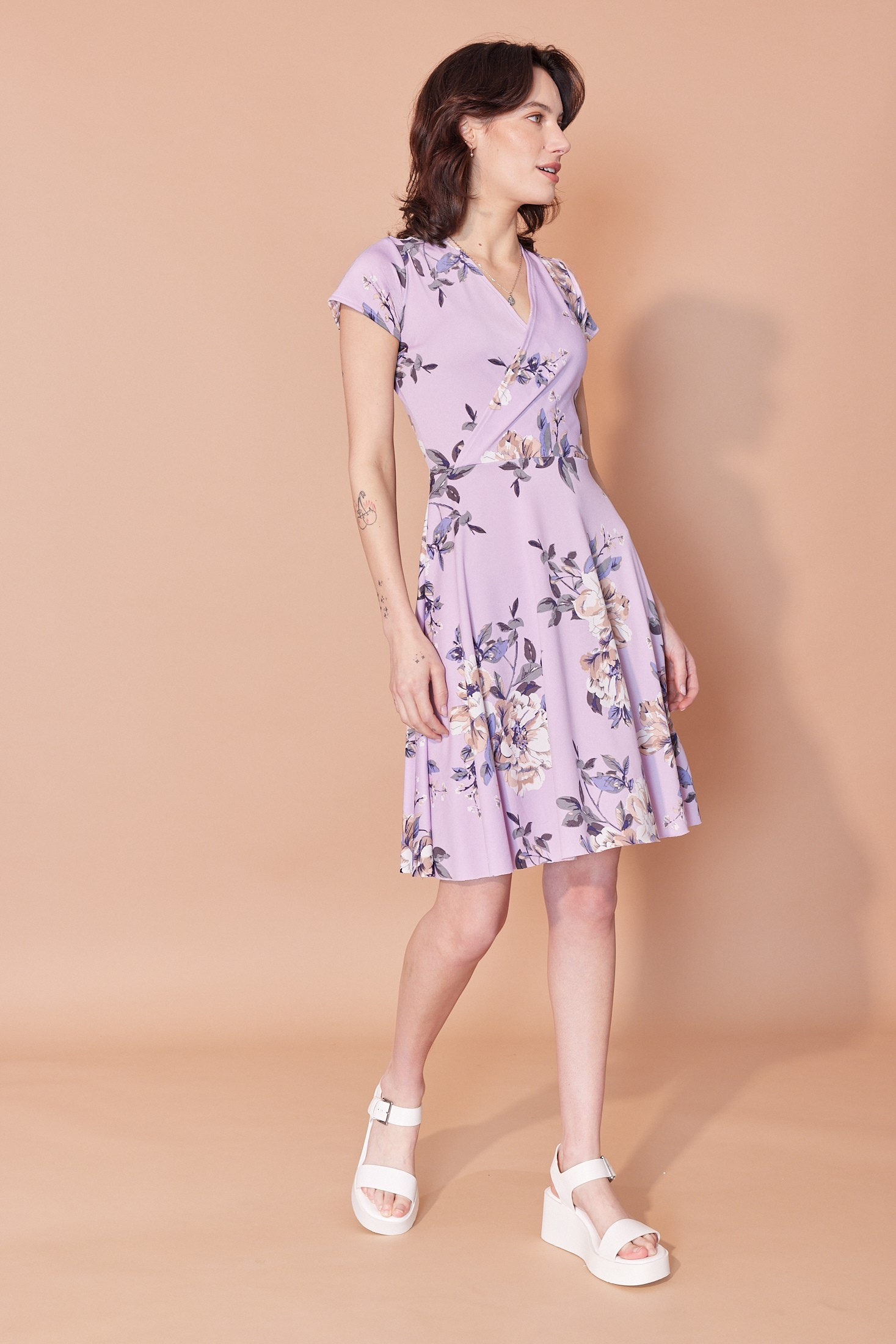 Robe Joséphine - Fleuri fond lilas