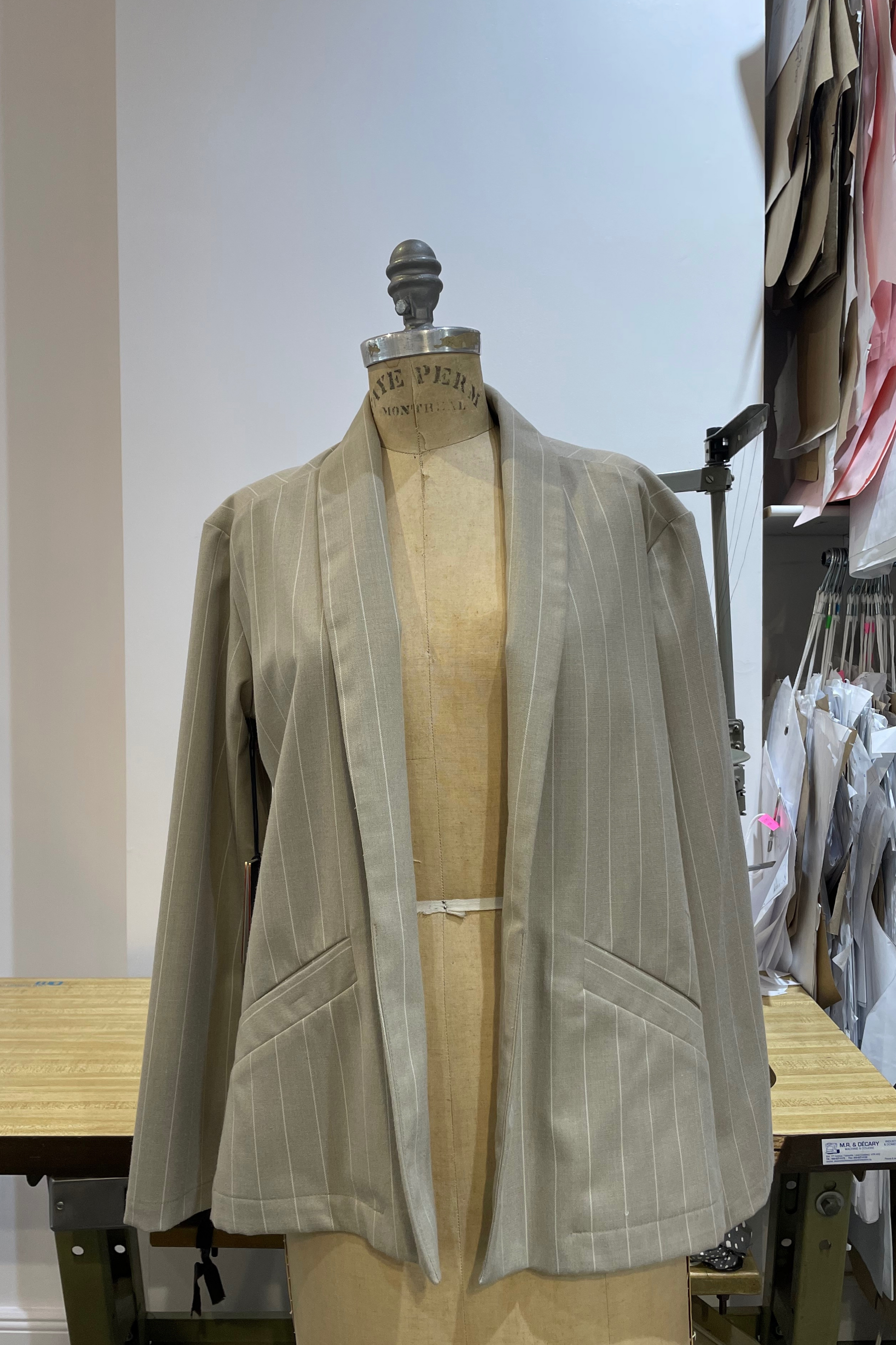 Veste à rayures beige - Elle (échantillon unique en taille XS)
