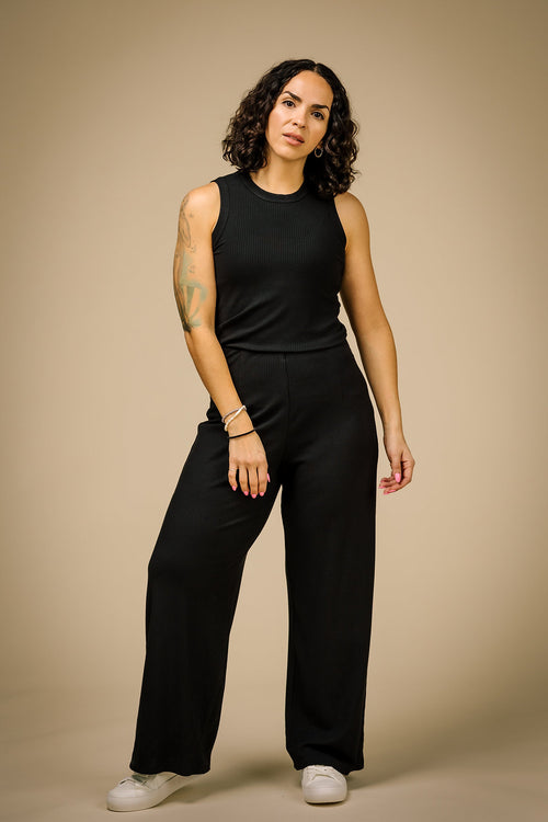 Pantalon Felice rib noir