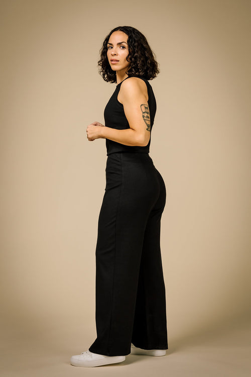 Pantalon Felice rib noir
