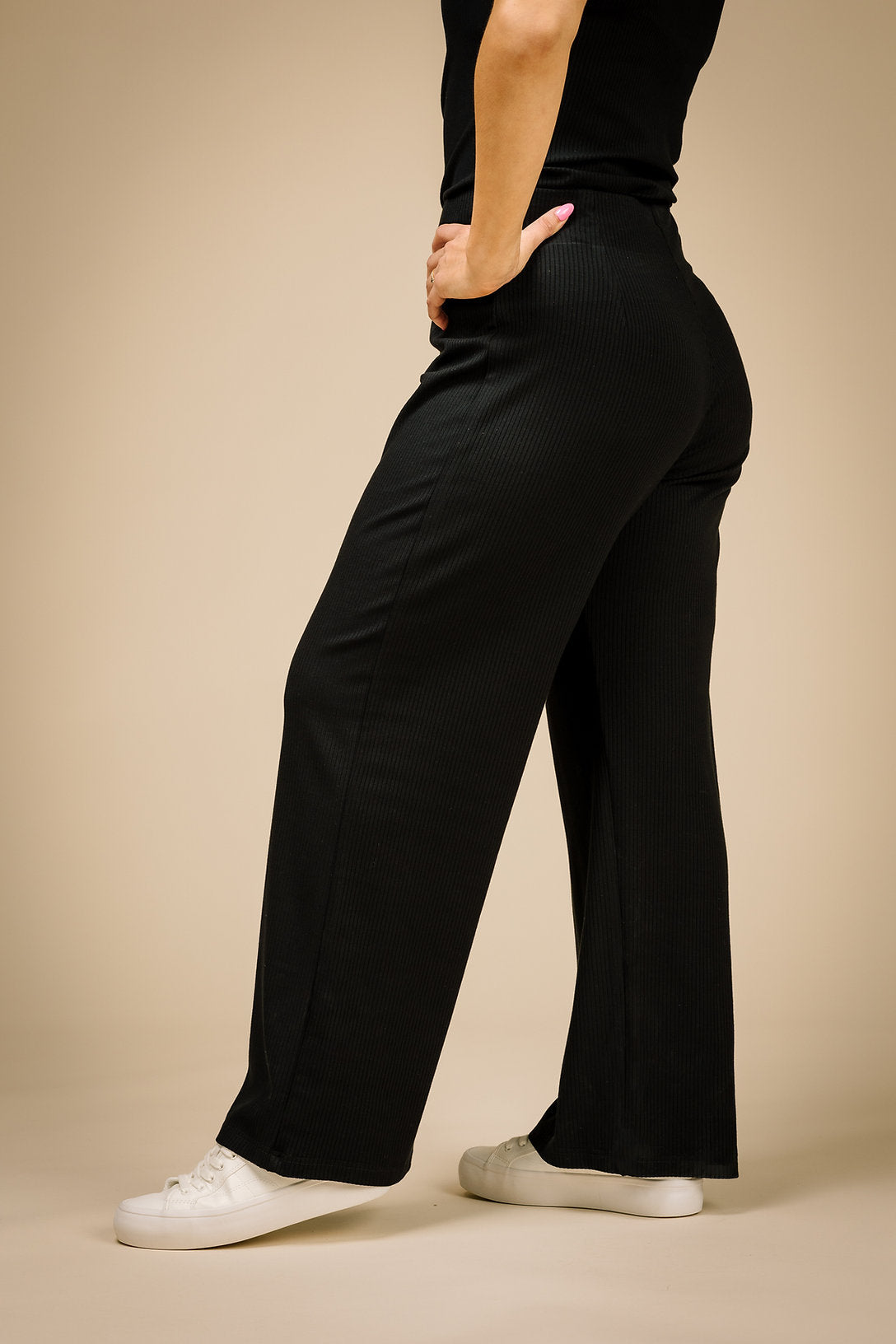 Pantalon Felice rib noir