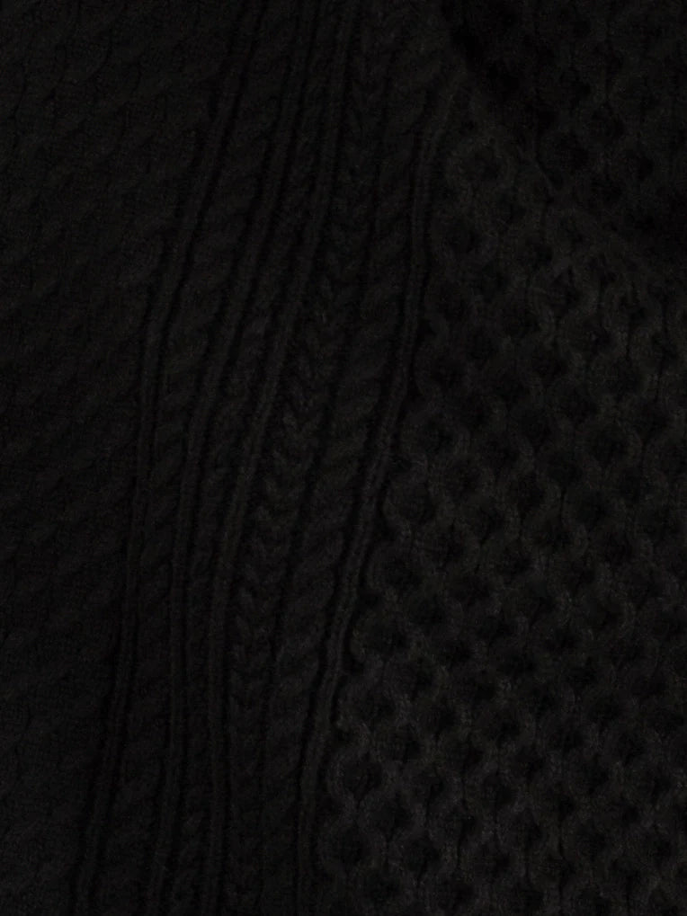 Hilda Black Cable Knit Sweater Top