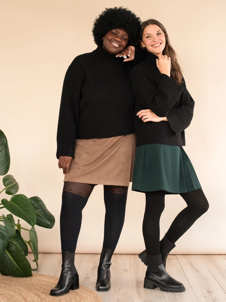 Hilda Black Cable Knit Sweater Top