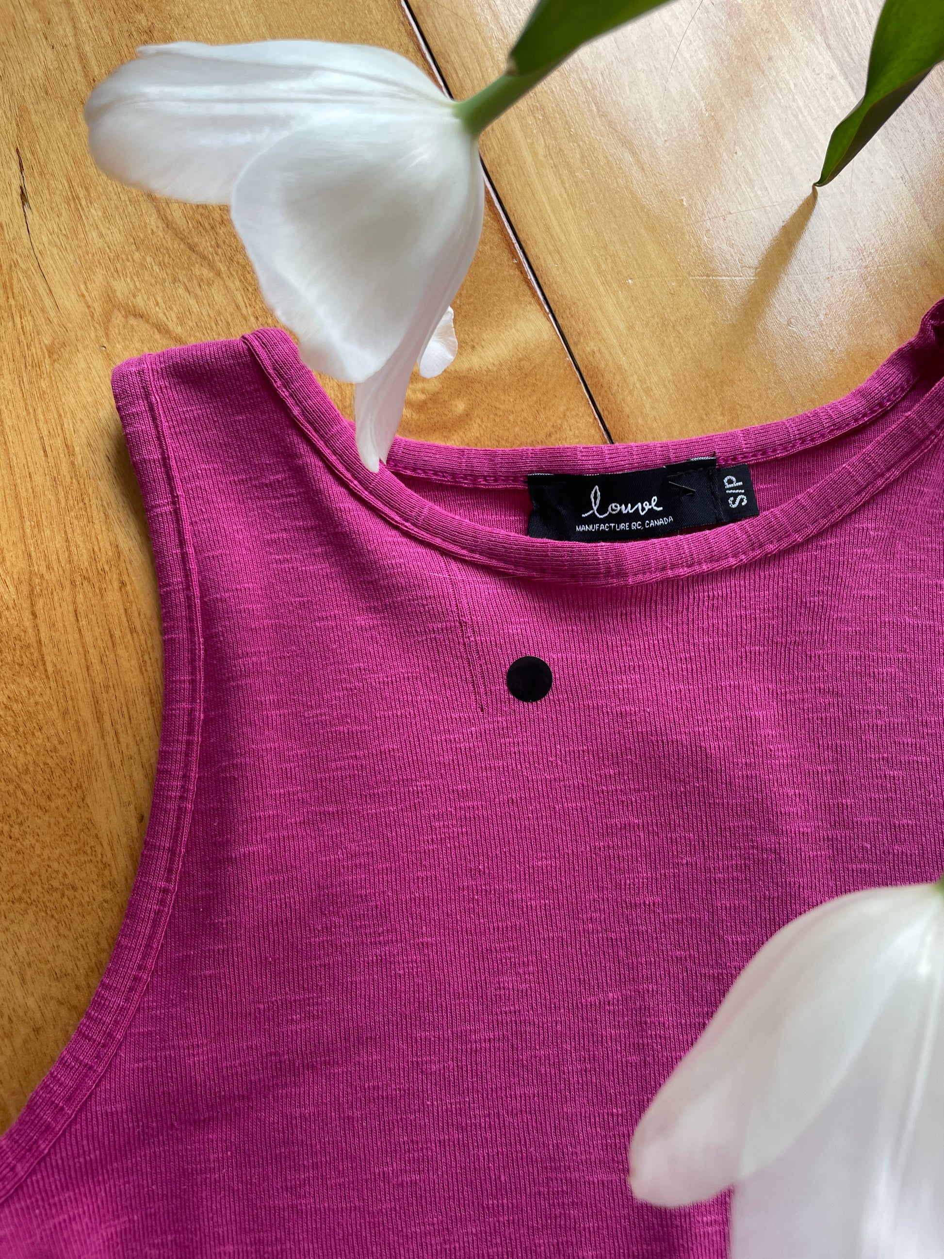 Camisole framboise (tissu upcyclé)