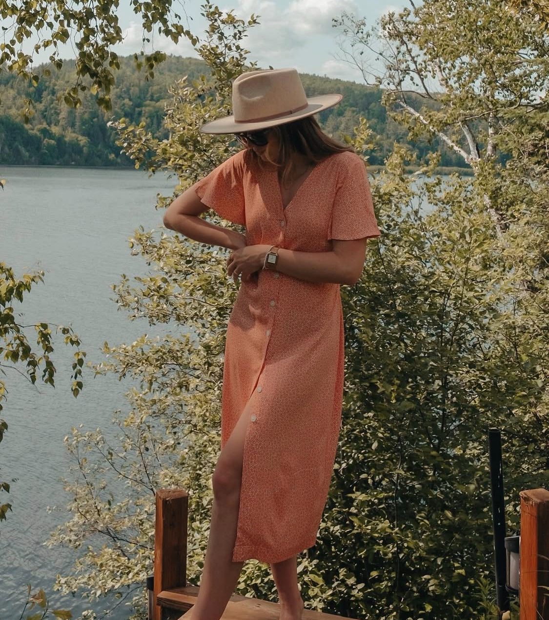 Robe longue à boutons