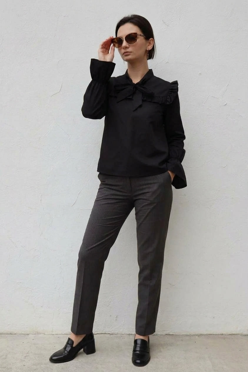 Haut noir avec plastron - Annabelle