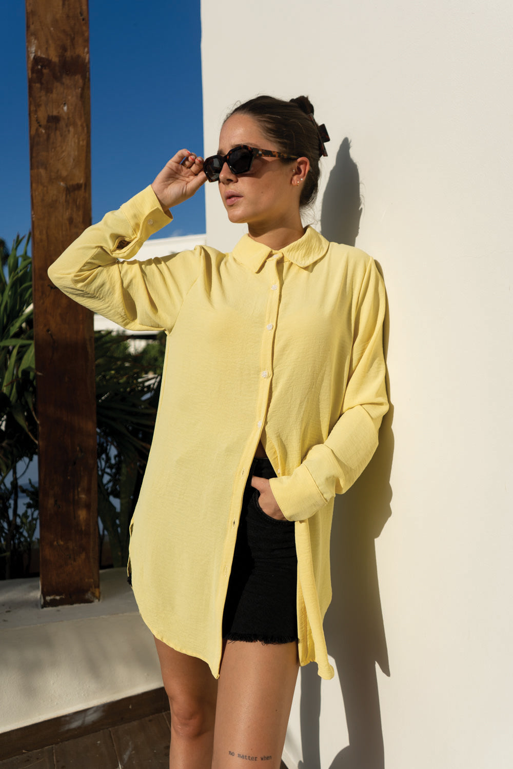 Chemise longue boutonnée