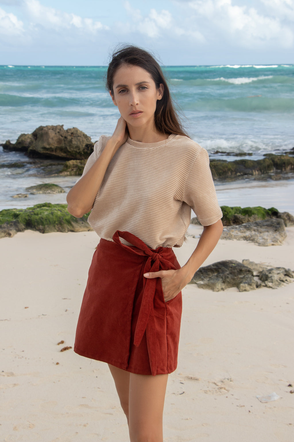 Jupe Doha Rouge Bordeaux