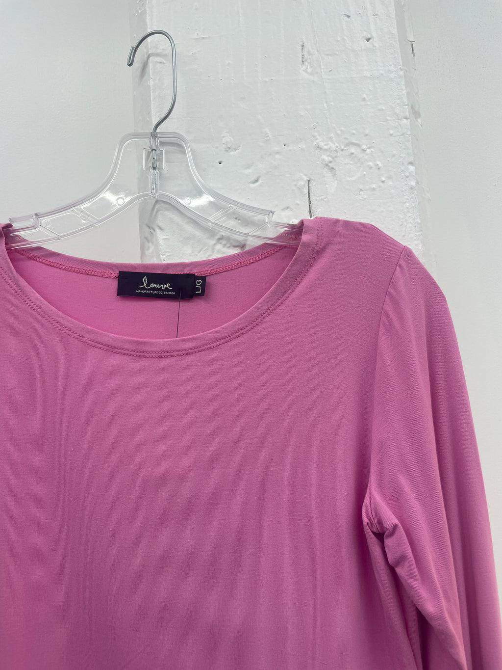 Chandail bambou rose uni