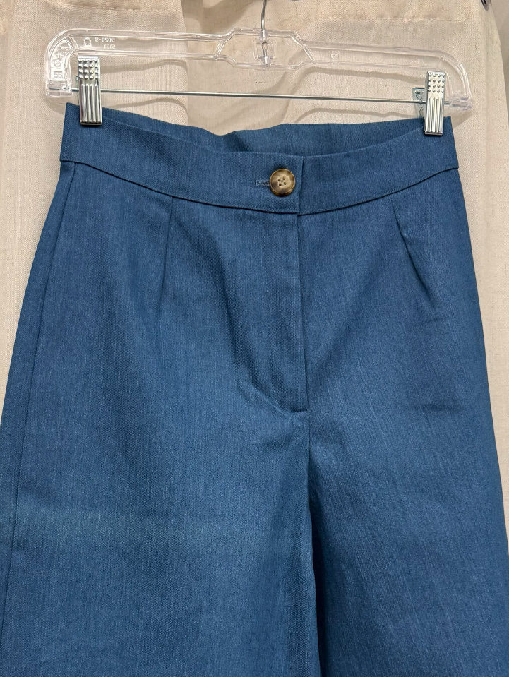 Pantalon à pinces bleu denim