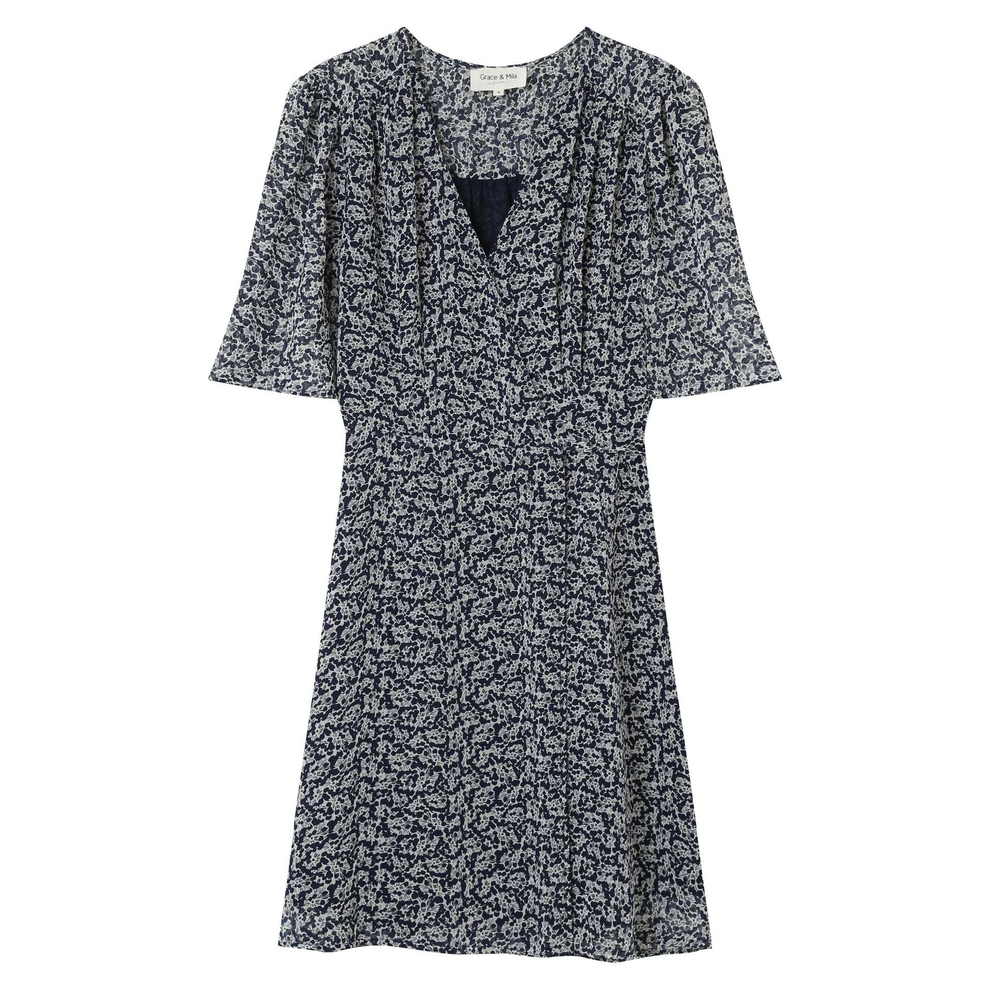 Robe Impériale Portefeuille - Bleu Marine