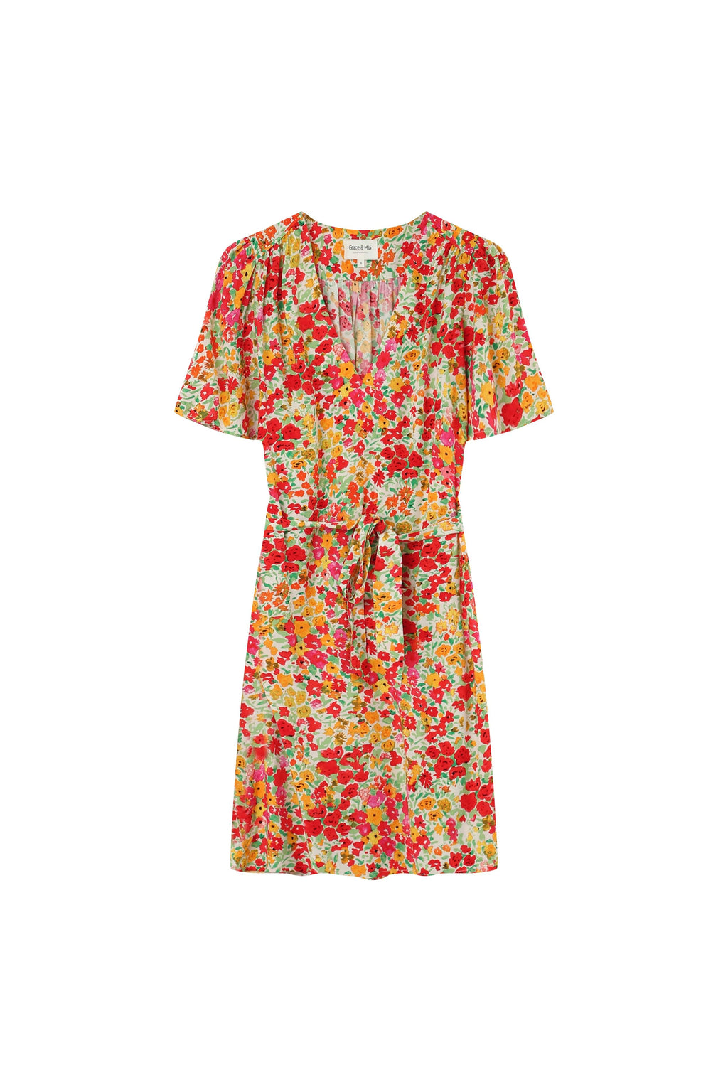 Robe Jara Fleurie - Rouge