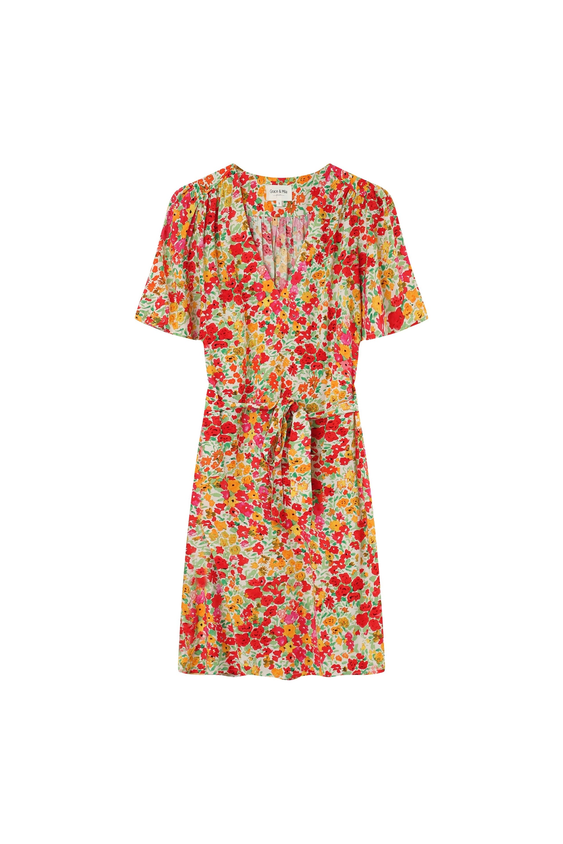 Robe Jara Fleurie - Rouge