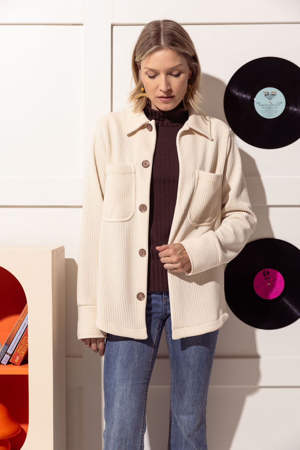 Veste Joplin corduroy crème