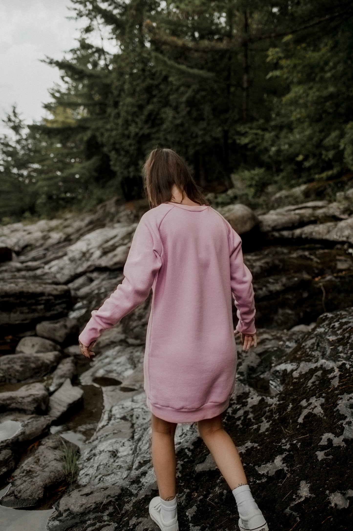 Raglan fleece dress