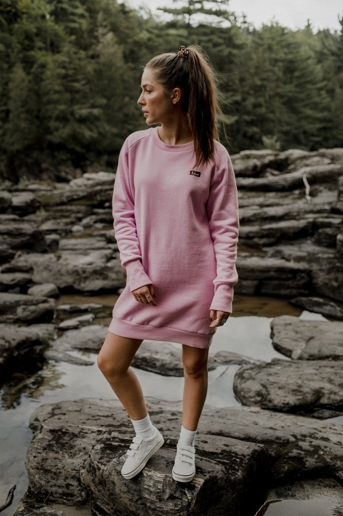 Raglan fleece dress