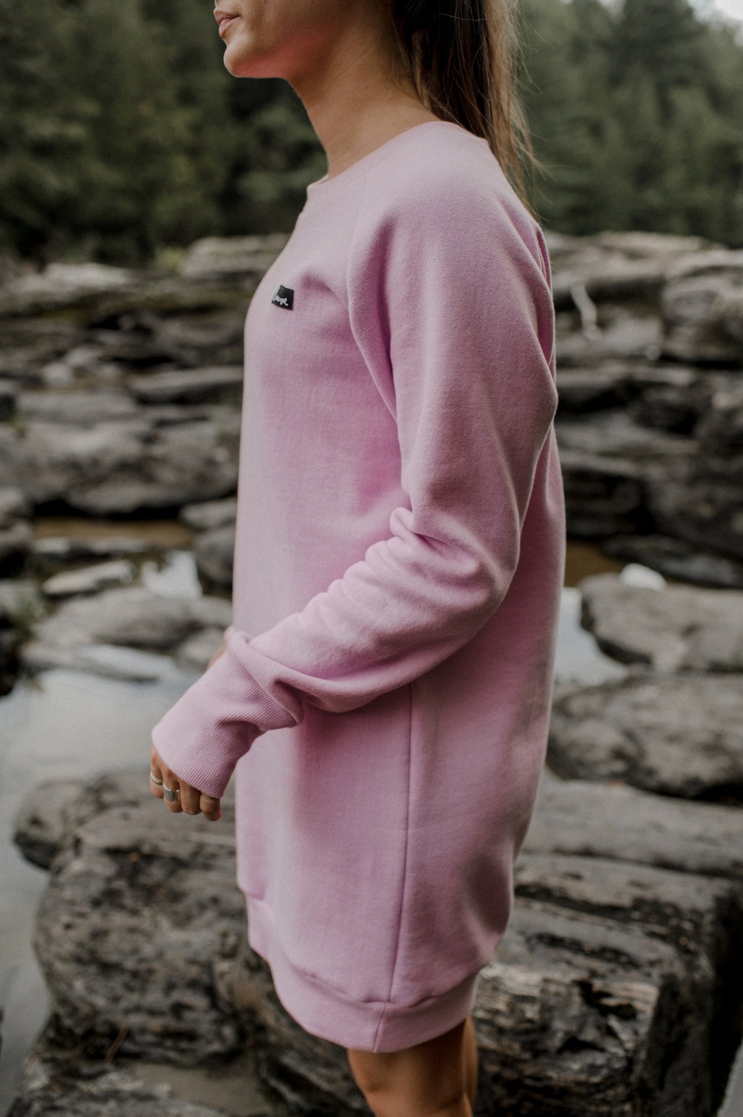 Raglan fleece dress
