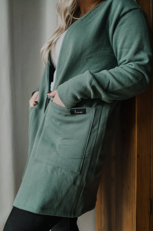 Cardigan ouaté vert