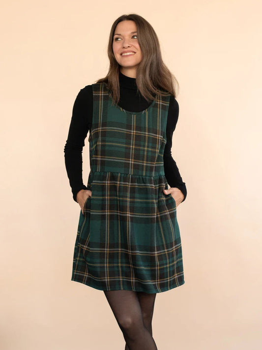 Robe Babydoll à Carreaux Verts Leyna