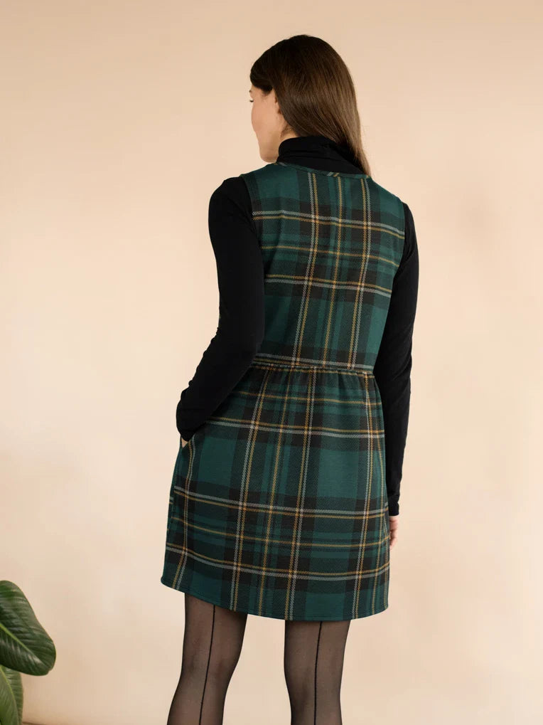 Robe Babydoll à Carreaux Verts Leyna