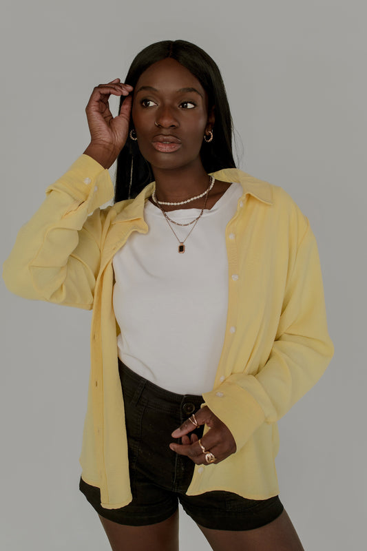Chemise courte jaune