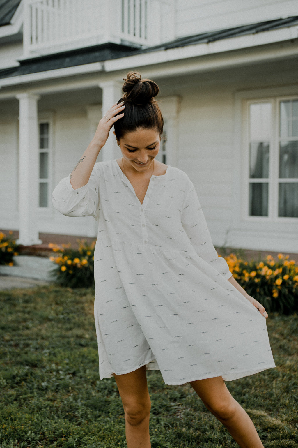 Robe Rhone - Robe blanche avec motif subtil