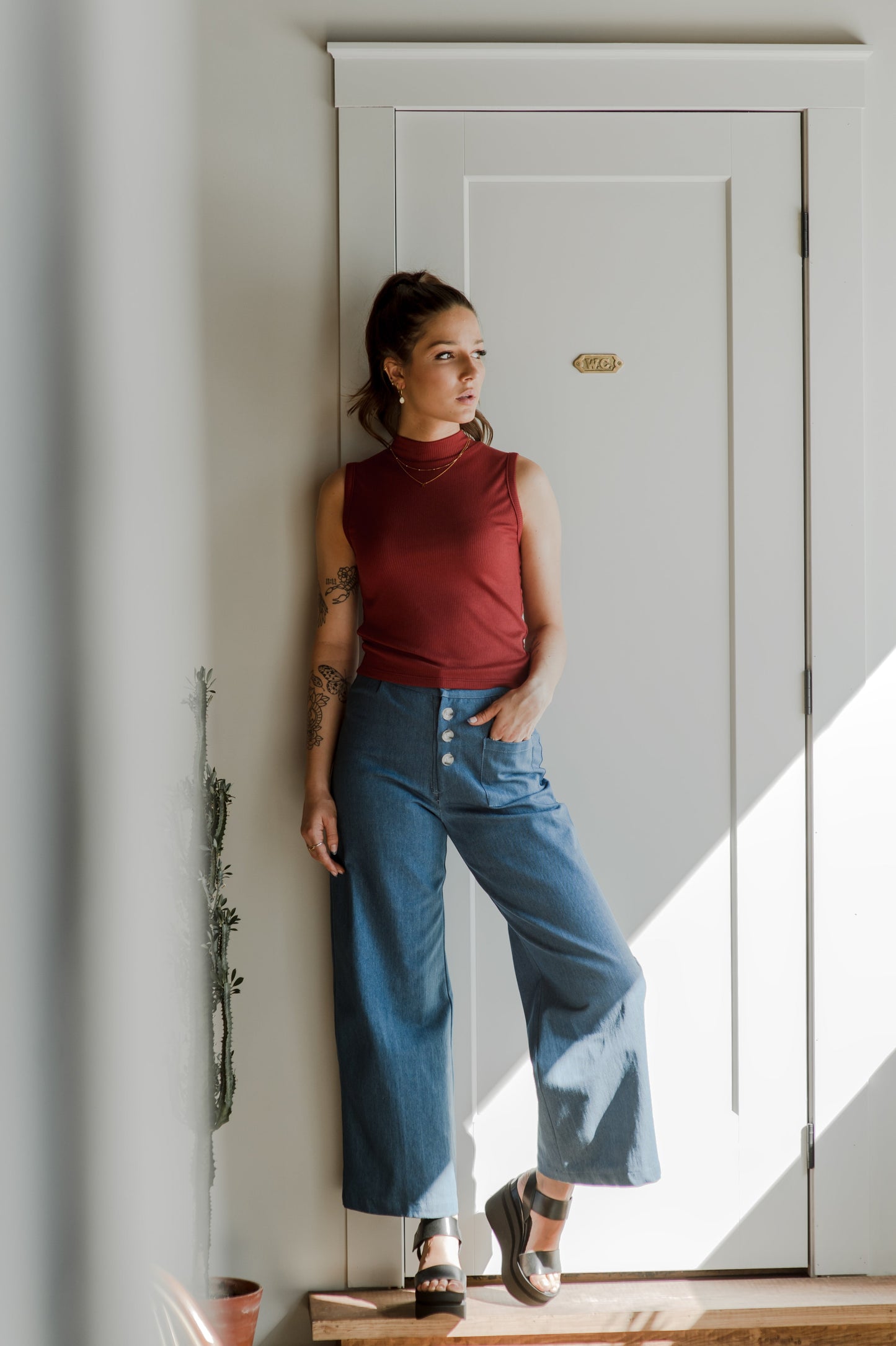 Pantalon Palazzo Taille Haute