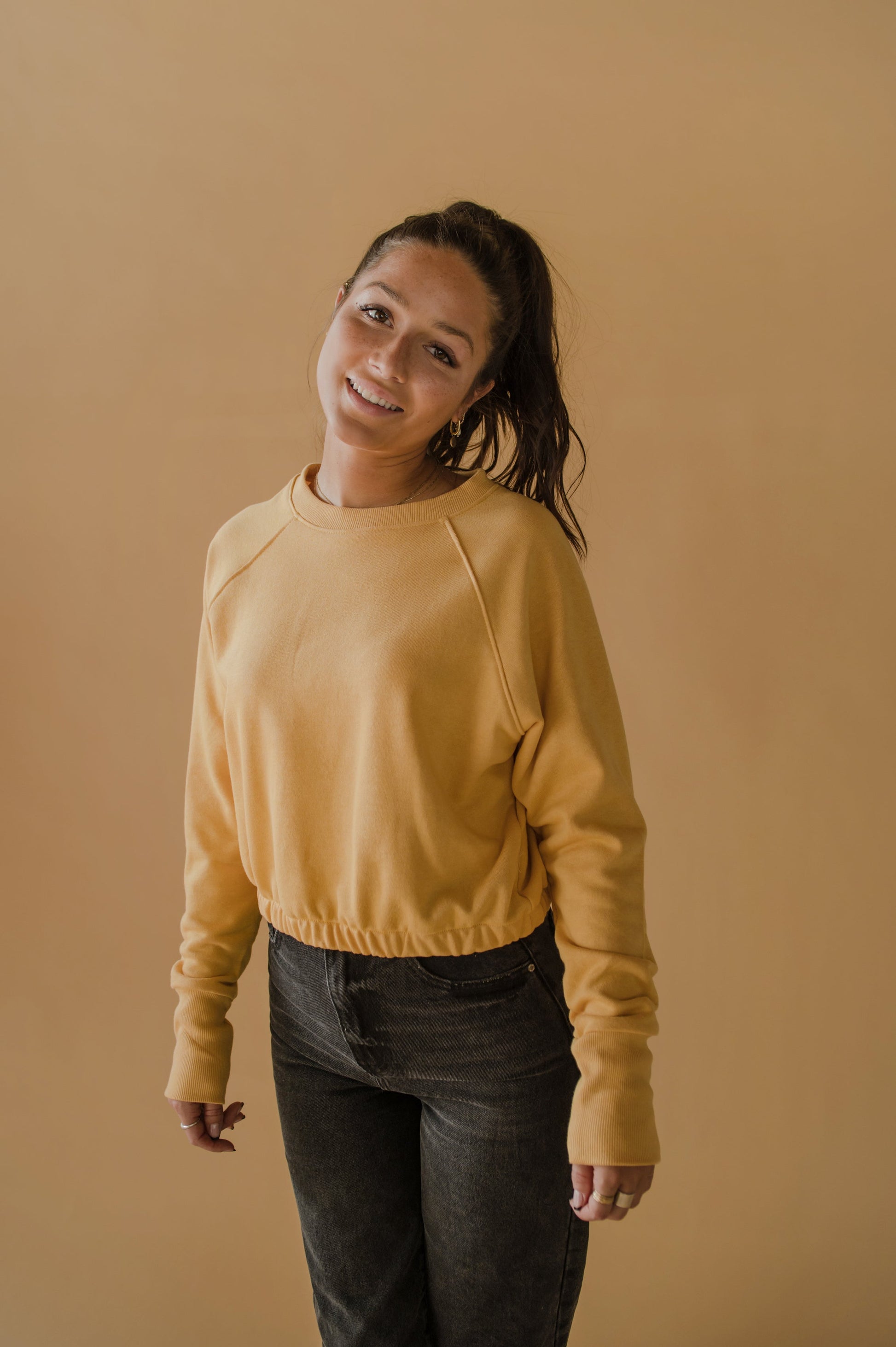 Chandail raglan élastique jaune