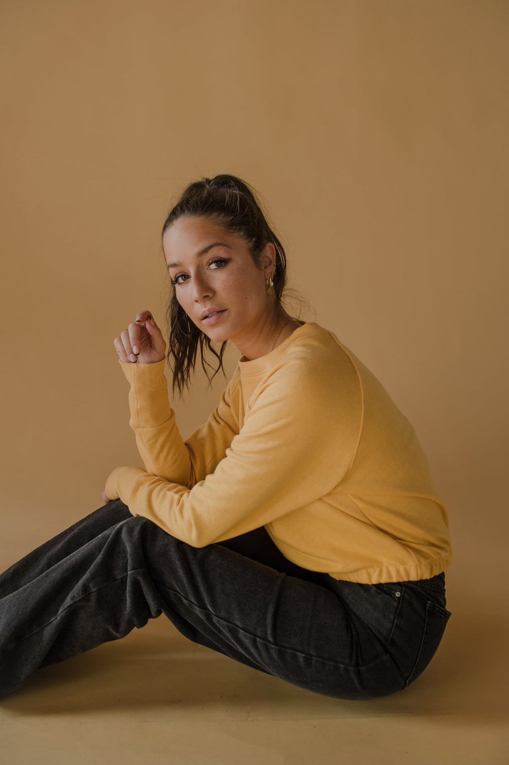 Chandail raglan élastique jaune